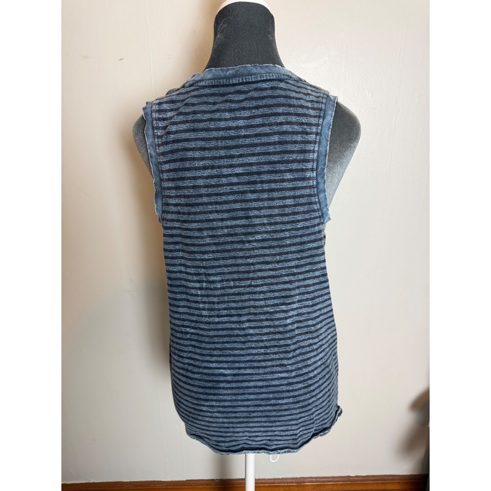 Pilcro Anthropologie Striped Tank Top Blue Sleeveless lagenlook euro summer M - Picture 3 of 7